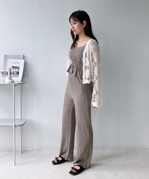 AS KNOW AS plus(アズノゥアズプラス)の「◎ランダムプリーツビスチェとパンツ 2点セットアイテム(セットアップ・レディース・グリーン/モカ/ブラック/ブラック系/ブラウン系/カーキ系・FREE)」の14枚目の写真