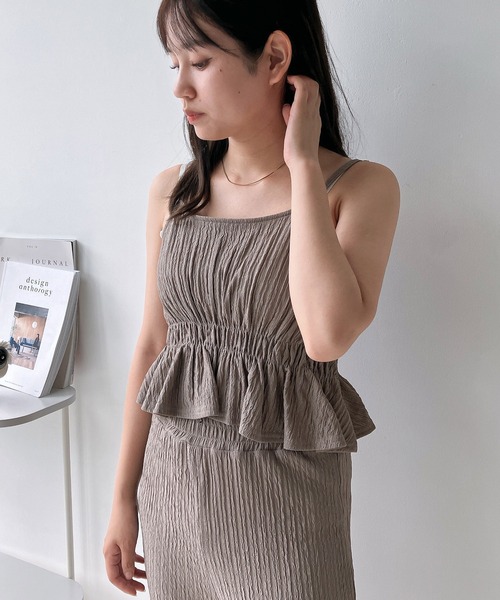 AS KNOW AS plus(アズノゥアズプラス)の「◎ランダムプリーツビスチェとパンツ 2点セットアイテム(セットアップ・レディース・グリーン/モカ/ブラック/ブラック系/ブラウン系/カーキ系・FREE)」の17枚目の写真