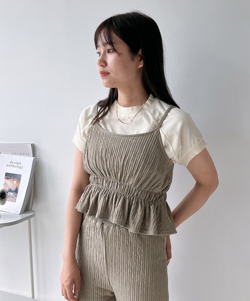 AS KNOW AS plus(アズノゥアズプラス)の「◎ランダムプリーツビスチェとパンツ 2点セットアイテム(セットアップ・レディース・グリーン/モカ/ブラック/ブラック系/ブラウン系/カーキ系・FREE)」の22枚目の写真