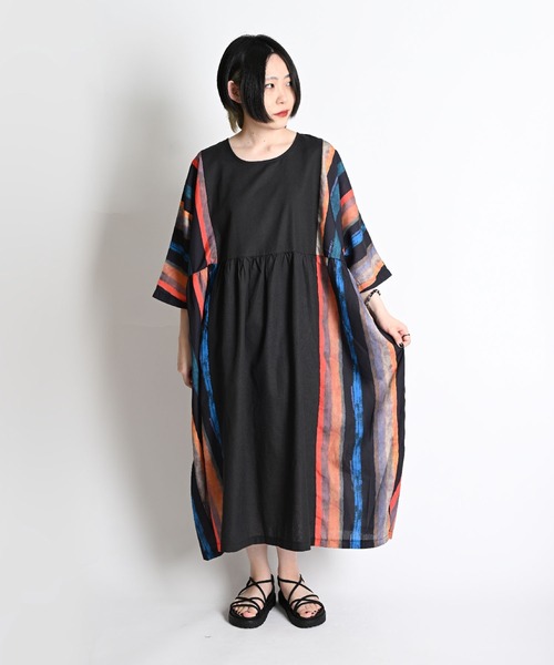 美品LEONARD ペイズリー柄 7分丈袖ロングワンピース LEONARD - 美品 レオナール LEONARD FASHION ワンピース ドレス