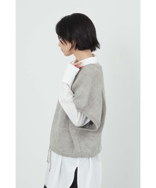 Limue(リミュ)の「クロップドニットジレ(Tシャツ/カットソー・レディース・グレー/アイボリー/ブラウン・FREE)」の16枚目の写真