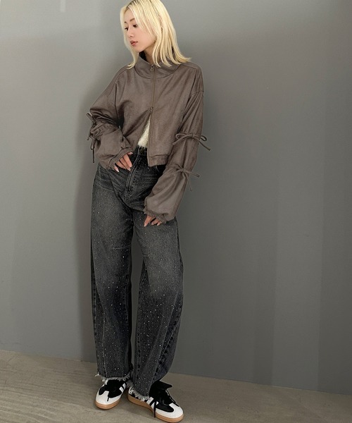【美品】モラビト プルミエ 変形ブルゾン　　 ジャケット　ダブルジッパー　異素材 美品】モラビト プルミエ 変形ブルゾン ジャケット ダブル