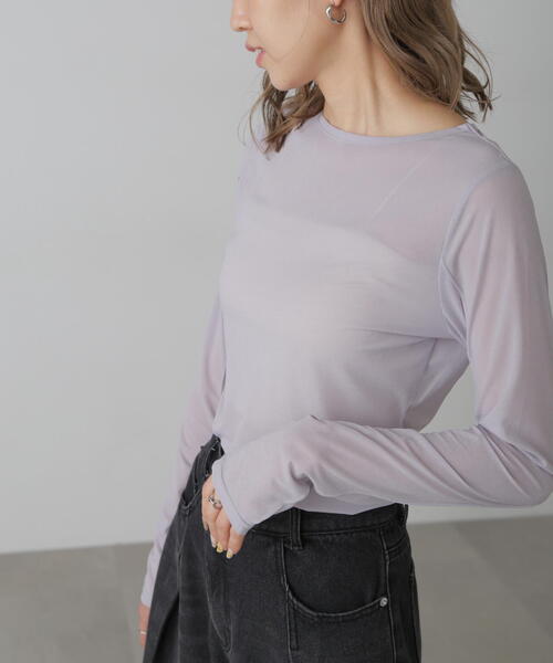 FREE'S MART(フリーズマート)の「◆シアークルーネックカットソー(Tシャツ/カットソー・レディース・ブルー/ブラック/ピンク/ホワイト・FREE)」の12枚目の写真