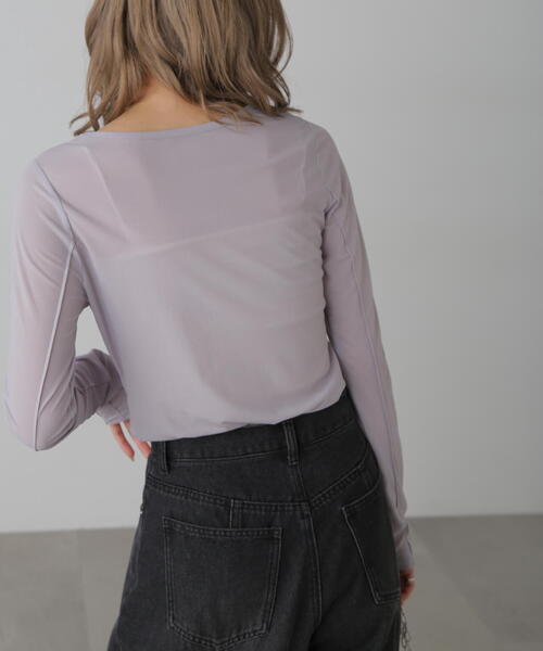 FREE'S MART(フリーズマート)の「◆シアークルーネックカットソー(Tシャツ/カットソー・レディース・ブルー/ブラック/ピンク/ホワイト・FREE)」の14枚目の写真