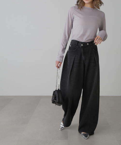 FREE'S MART(フリーズマート)の「◆シアークルーネックカットソー(Tシャツ/カットソー・レディース・ブルー/ブラック/ピンク/ホワイト・FREE)」の16枚目の写真