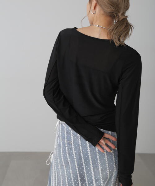 FREE'S MART(フリーズマート)の「◆シアークルーネックカットソー(Tシャツ/カットソー・レディース・ブルー/ブラック/ピンク/ホワイト・FREE)」の6枚目の写真