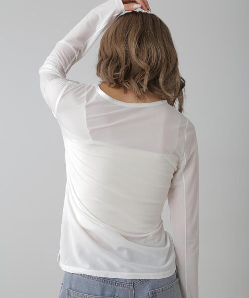 FREE'S MART(フリーズマート)の「◆シアークルーネックカットソー(Tシャツ/カットソー・レディース・ブルー/ブラック/ピンク/ホワイト・FREE)」の5枚目の写真