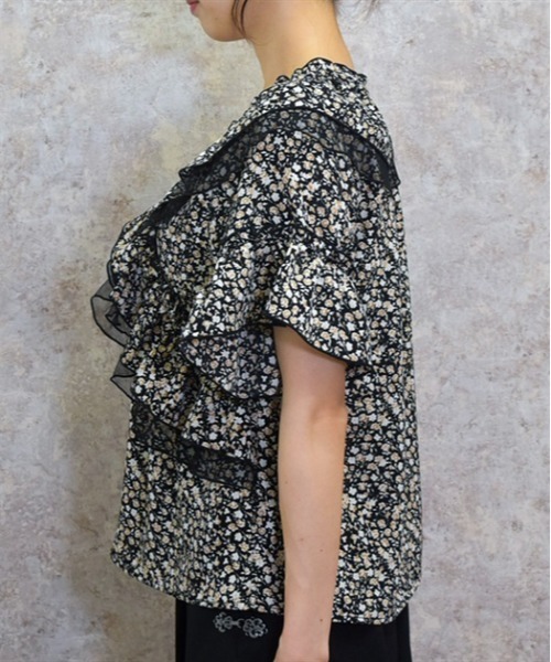 axes femme(アクシーズファム)の「2WAYフリル×チュールブラウス(シャツ/ブラウス・レディース・サックスブルー/ブラック/キナリ・FREE)」の5枚目の写真