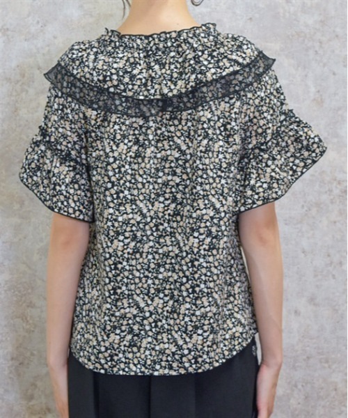 axes femme(アクシーズファム)の「2WAYフリル×チュールブラウス(シャツ/ブラウス・レディース・サックスブルー/ブラック/キナリ・FREE)」の6枚目の写真