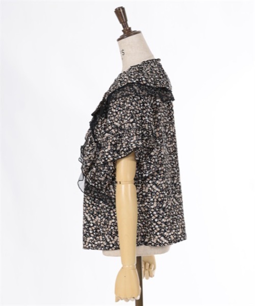 axes femme(アクシーズファム)の「2WAYフリル×チュールブラウス(シャツ/ブラウス・レディース・サックスブルー/ブラック/キナリ・FREE)」の8枚目の写真