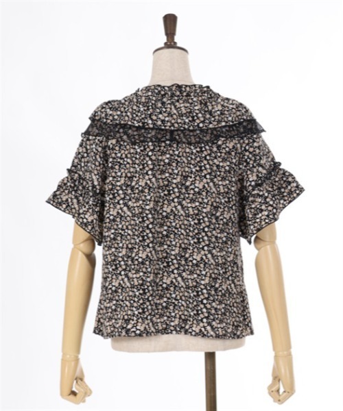 axes femme(アクシーズファム)の「2WAYフリル×チュールブラウス(シャツ/ブラウス・レディース・サックスブルー/ブラック/キナリ・FREE)」の9枚目の写真