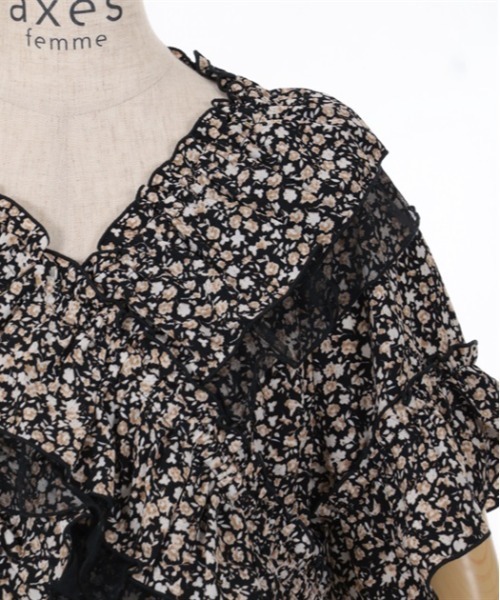 axes femme(アクシーズファム)の「2WAYフリル×チュールブラウス(シャツ/ブラウス・レディース・サックスブルー/ブラック/キナリ・FREE)」の12枚目の写真