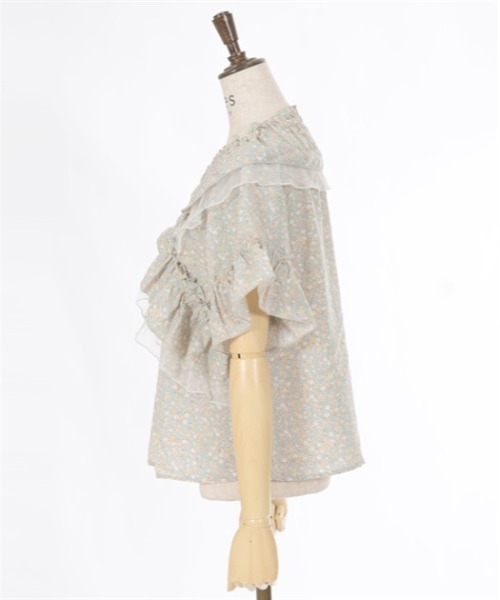 axes femme(アクシーズファム)の「2WAYフリル×チュールブラウス(シャツ/ブラウス・レディース・サックスブルー/ブラック/キナリ・FREE)」の16枚目の写真