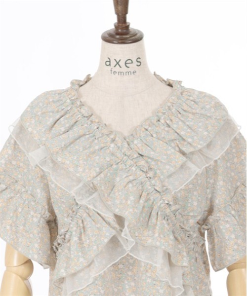 axes femme(アクシーズファム)の「2WAYフリル×チュールブラウス(シャツ/ブラウス・レディース・サックスブルー/ブラック/キナリ・FREE)」の18枚目の写真