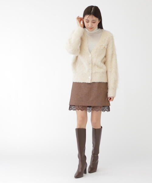 JILL by JILL STUART（ジルバイジルスチュアート）の「◇ネップツイードヘムレースミニスカート（スカート・レディース・ブラウン/グレー・SMALL/MEDIUM）」の11枚目の写真