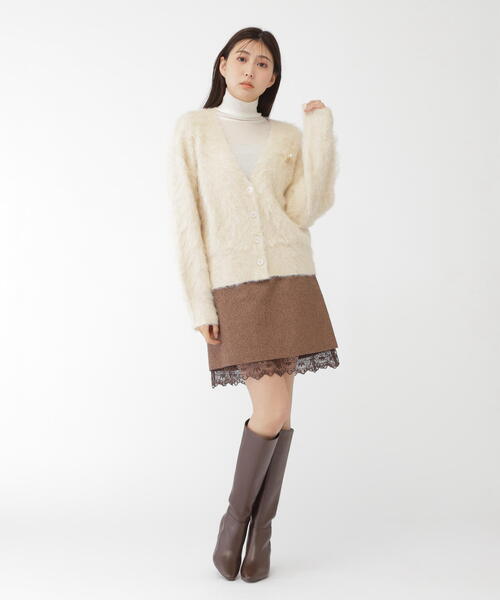 JILL by JILL STUART（ジルバイジルスチュアート）の「◇ネップツイードヘムレースミニスカート（スカート・レディース・ブラウン/グレー・SMALL/MEDIUM）」の10枚目の写真