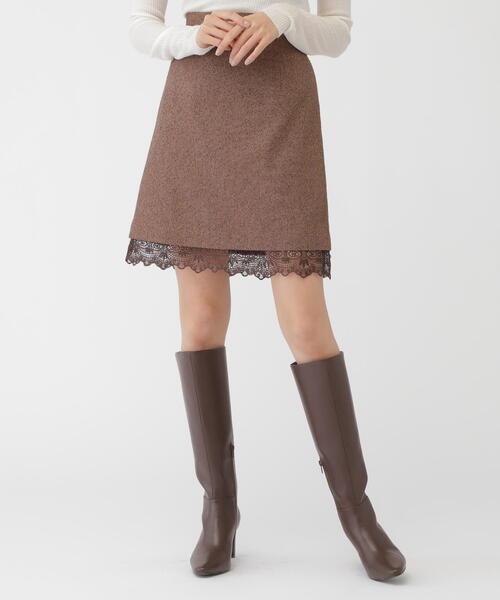 JILL by JILL STUART（ジルバイジルスチュアート）の「◇ネップツイードヘムレースミニスカート（スカート・レディース・ブラウン/グレー・SMALL/MEDIUM）」の8枚目の写真
