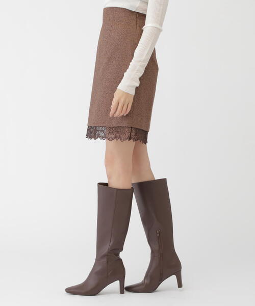 JILL by JILL STUART（ジルバイジルスチュアート）の「◇ネップツイードヘムレースミニスカート（スカート・レディース・ブラウン/グレー・SMALL/MEDIUM）」の7枚目の写真