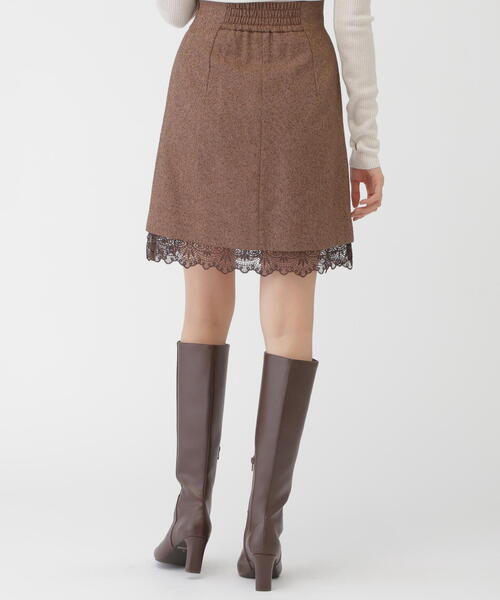 JILL by JILL STUART（ジルバイジルスチュアート）の「◇ネップツイードヘムレースミニスカート（スカート・レディース・ブラウン/グレー・SMALL/MEDIUM）」の6枚目の写真