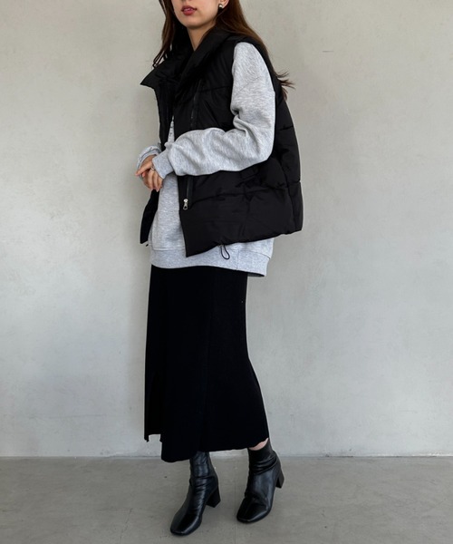 MYMOOD.（マイムード）の「軽量中綿ビッグシルエットベスト（ダウンベスト・レディース・ホワイト/ブラック・FREE）」の18枚目の写真