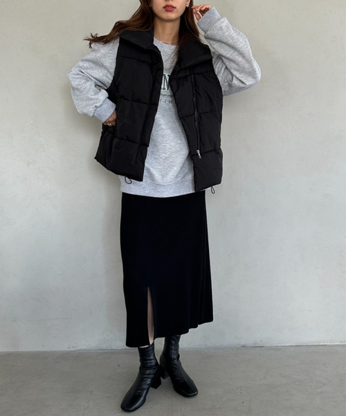 MYMOOD.（マイムード）の「軽量中綿ビッグシルエットベスト（ダウンベスト・レディース・ホワイト/ブラック・FREE）」の19枚目の写真