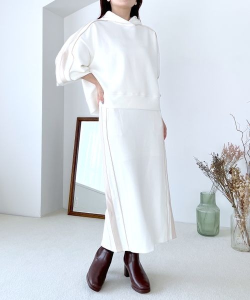 mysty woman（ミスティウーマン）の「サイドラインフーディ　149656（パーカー・レディース・ホワイト/ブラック/グリーン・FREE）」の9枚目の写真