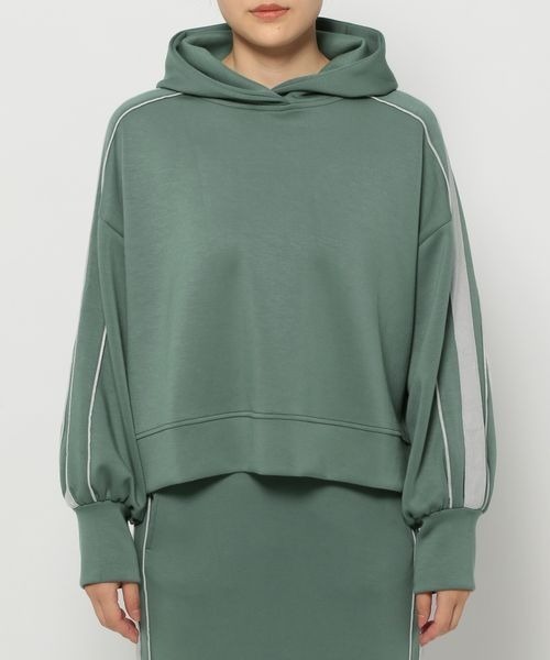 mysty woman（ミスティウーマン）の「サイドラインフーディ　149656（パーカー・レディース・ホワイト/ブラック/グリーン・FREE）」の7枚目の写真