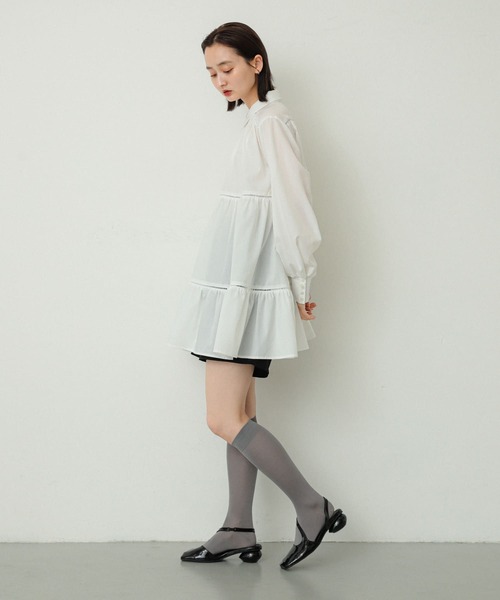 SENSE OF PLACE by URBAN RESEARCH(センスオブプレイスバイアーバンリサーチ)の「ティアードミディワンピース(ワンピース・レディース・ブラック/オフホワイト/ブルー・S/ONE)」の19枚目の写真