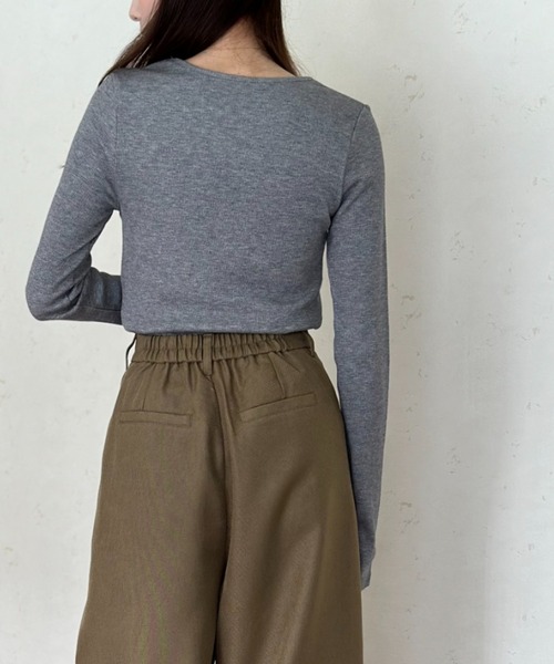 Per sist ence(パーシエンス)の「ラメリブクルーネックプルオーバー(Tシャツ/カットソー・レディース・アイボリー/ブラック/グレー・FREE)」の17枚目の写真