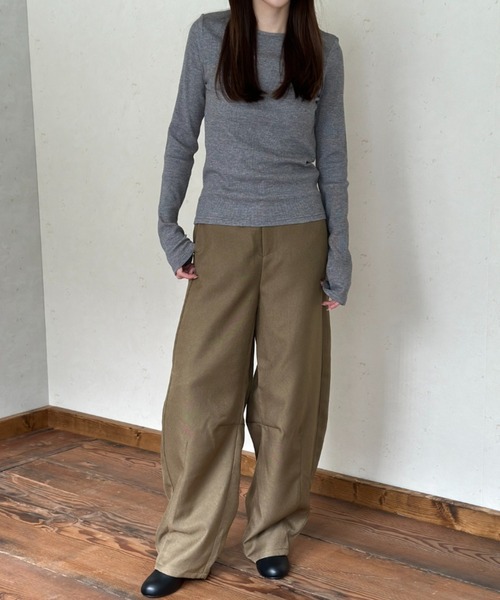 Per sist ence(パーシエンス)の「ラメリブクルーネックプルオーバー(Tシャツ/カットソー・レディース・アイボリー/ブラック/グレー・FREE)」の13枚目の写真