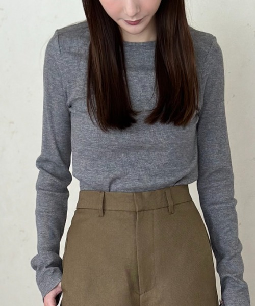 Per sist ence(パーシエンス)の「ラメリブクルーネックプルオーバー(Tシャツ/カットソー・レディース・アイボリー/ブラック/グレー・FREE)」の16枚目の写真