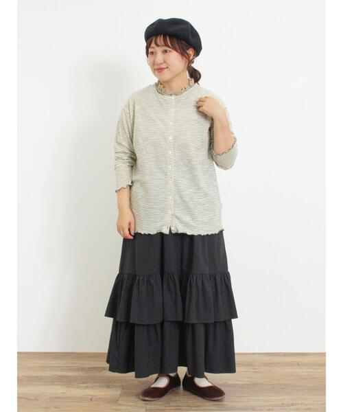 Samansa Mos2（サマンサ モスモス）の「襟レースノースリ（Tシャツ/カットソー・レディース・ブラック/モカ/オフホワイト/カーキ・F）」の9枚目の写真