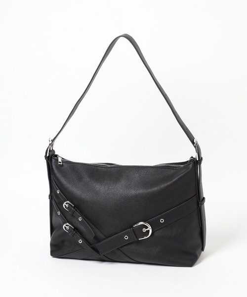 HARE（ハレ）の「ベルトデザインショルダーバッグ(HARE)（ショルダーバッグ・レディース・ブラック/グレー・FREE）」の6枚目の写真