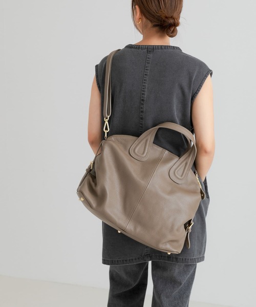 URBAN RESEARCH(アーバンリサーチ)の「レザーボストンバッグ(ボストンバッグ・レディース・ブラック/ベージュ系その他・-)」の8枚目の写真