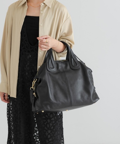 URBAN RESEARCH(アーバンリサーチ)の「レザーボストンバッグ(ボストンバッグ・レディース・ブラック/ベージュ系その他・-)」の12枚目の写真