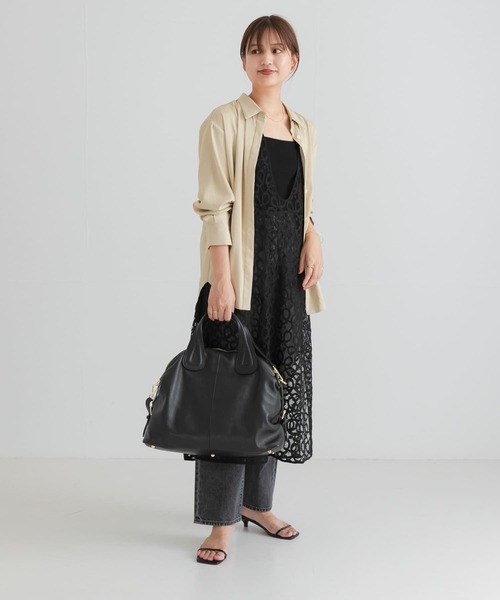 URBAN RESEARCH(アーバンリサーチ)の「レザーボストンバッグ(ボストンバッグ・レディース・ブラック/ベージュ系その他・-)」の14枚目の写真