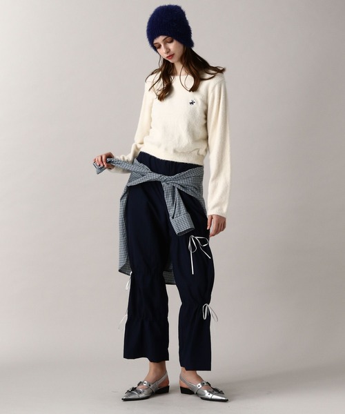 FOREVER 21（フォーエバー トゥエンティーワン）の「【2024FW】【Beverly Hills Polo Club】別注 クロップドシャギーニット（ニット/セーター・レディース・レッド/ブラック/オフホワイト・FREE）」の13枚目の写真