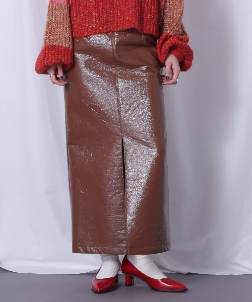 CREOLME（クレオルム）の「(CREOLME)パテントレザーライクスカート
