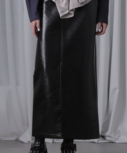 LUDLOW ラドロー パテントスカート ブラック LUDLOW ラドロー パテントスカート ブラック LUDLOW ラドロー パテント