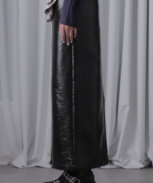 CREOLME（クレオルム）の「(CREOLME)パテントレザーライクスカート