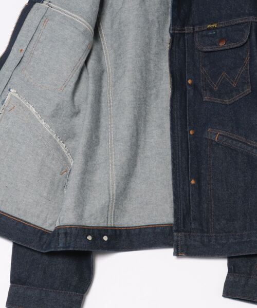 Lee（リー）の「Wrangler/ラングラー 24MJZ ジップデニムジャケット（デニムジャケット・メンズ・インディゴブルー/ブルー系その他・MEDIUM/SMALL/LARGE/X-LARGE）」の4枚目の写真