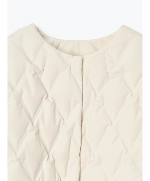 【大きいサイズ】シームレスノーカラーダウンジャケット（テーラードジャケット）｜Re-J&SUPURE（リジェイアンドスプル）