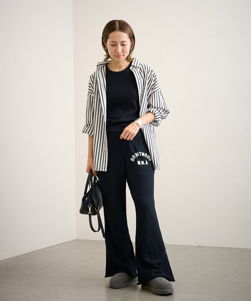 FRAMeWORK（フレームワーク）の「mean machine age 別注BRENTWOOD SWEAT パンツ（スウェットパンツ・レディース・ブラック/ライトグレー・FREE）」の21枚目の写真