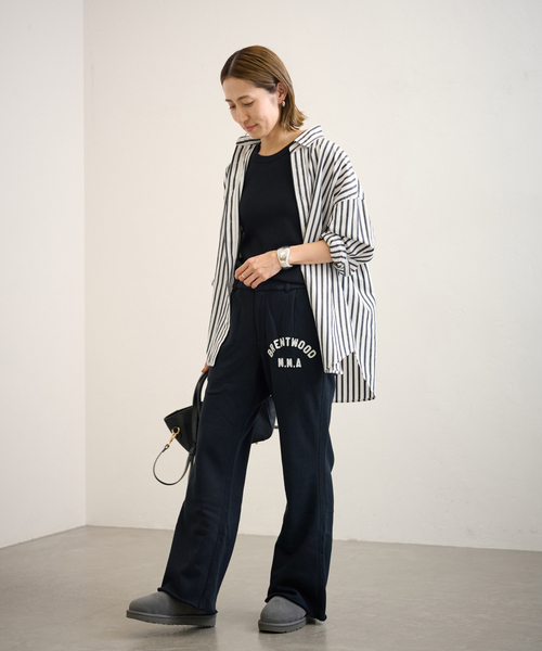 FRAMeWORK（フレームワーク）の「mean machine age 別注BRENTWOOD SWEAT パンツ（スウェットパンツ・レディース・ブラック/ライトグレー・FREE）」の22枚目の写真