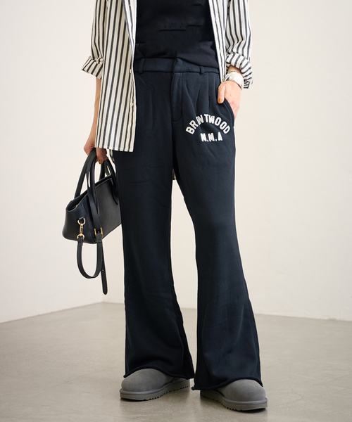 FRAMeWORK（フレームワーク）の「mean machine age 別注BRENTWOOD SWEAT パンツ（スウェットパンツ・レディース・ブラック/ライトグレー・FREE）」の3枚目の写真