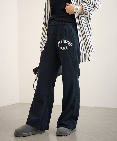 FRAMeWORK（フレームワーク）の「mean machine age 別注BRENTWOOD SWEAT パンツ（スウェットパンツ・レディース・ブラック/ライトグレー・FREE）」の4枚目の写真