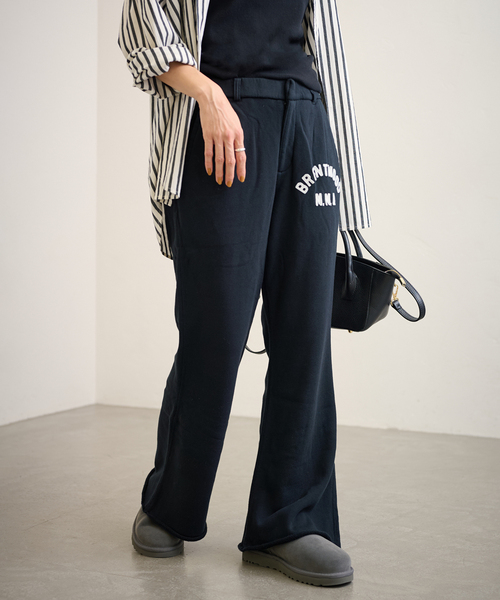 FRAMeWORK（フレームワーク）の「mean machine age 別注BRENTWOOD SWEAT パンツ（スウェットパンツ・レディース・ブラック/ライトグレー・FREE）」の5枚目の写真