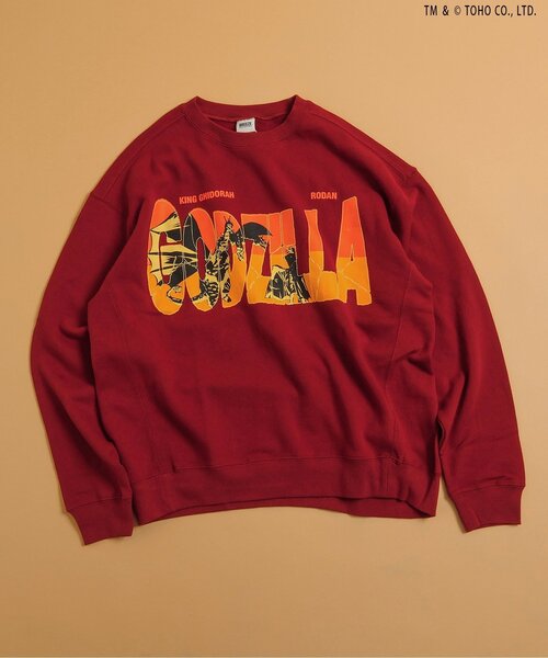 BREEZE（ブリーズ）の「【ゴジラ】VSトレーナー（大人）（スウェット・メンズ・グリーン/ワインレッド/チャコール/ネイビー・LARGE/MEDIUM）」の4枚目の写真