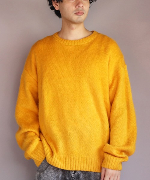 ８(eight)（エイト）の「モヘアタッチクルーネックセーター（ニット/セーター・メンズ・ブラック/ブラック×レッド/グレー系その他/チャコールグレー/ライトグレー/ベージュ系その他/グリーン系その他/マスタード/ブルー/グリーン・LARGE/MEDIUM）」の10枚目の写真