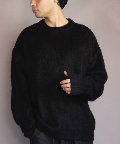 ８(eight)（エイト）の「モヘアタッチクルーネックセーター（ニット/セーター・メンズ・ブラック/ブラック×レッド/グレー系その他/チャコールグレー/ライトグレー/ベージュ系その他/グリーン系その他/マスタード/ブルー/グリーン・LARGE/MEDIUM）」の13枚目の写真